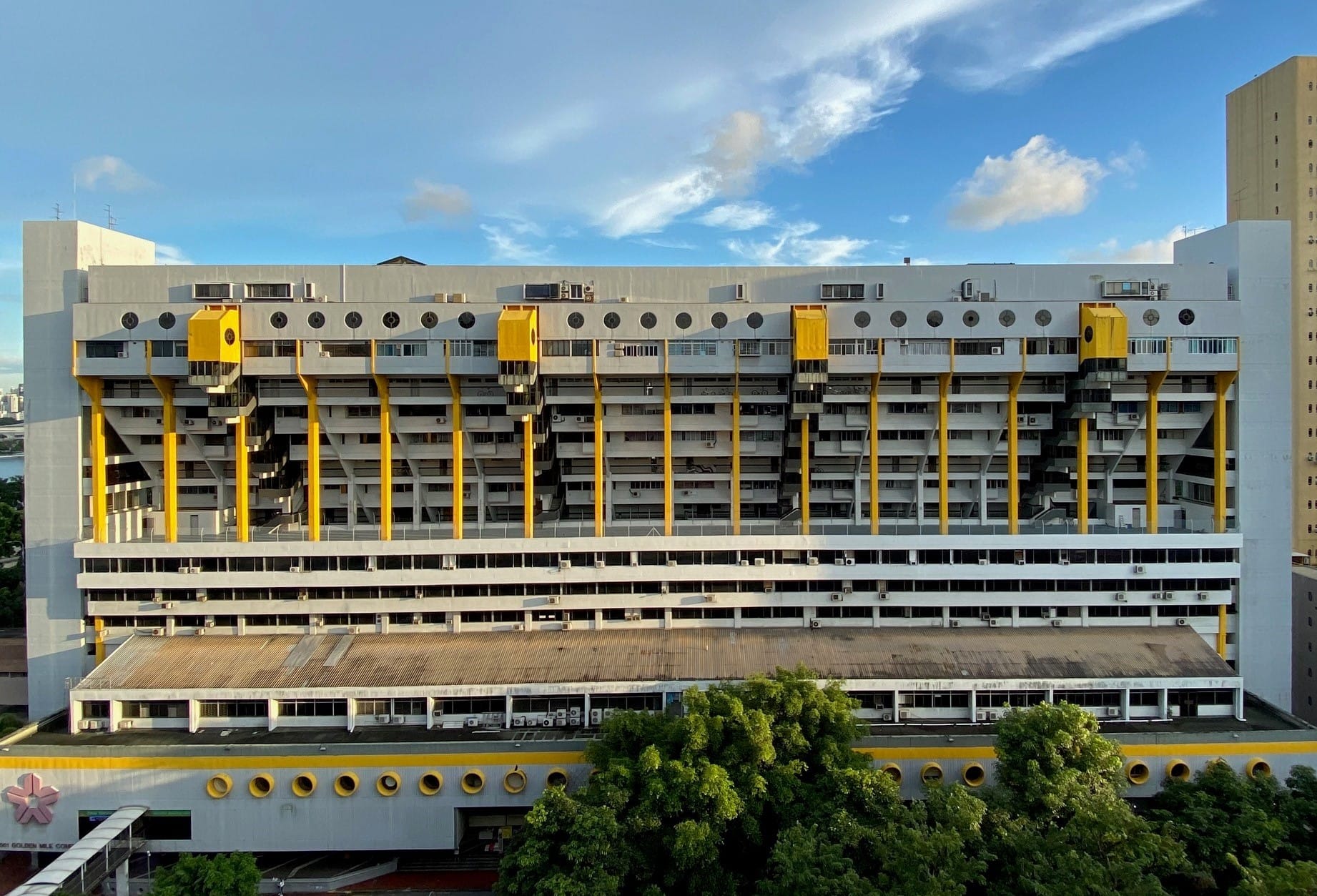 From Beach Road however, Golden Mile Complex looks a little different, 2022.